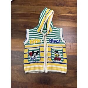 Kids Striped Sweater Vest - Green, Yellow, White